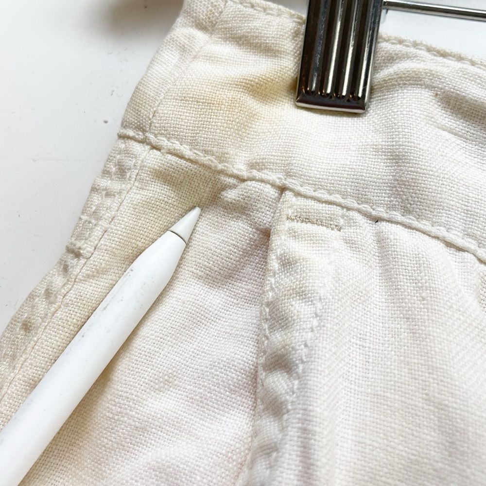 Anthropologie Level 99 Linen utility cargo baggy culottes in cream 28 - Picture 6 of 8